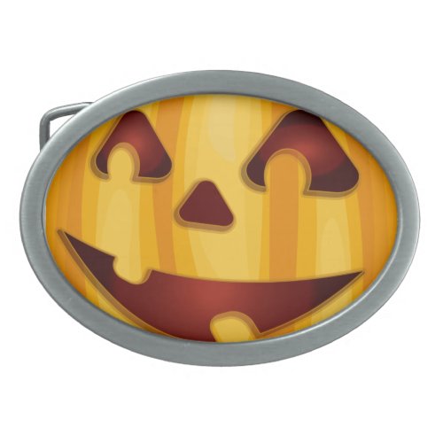 Carved pumpkin smiling Halloween design Belt Buckle