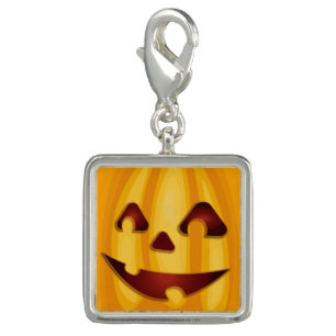 Carved pumpkin smiling Halloween design Charm