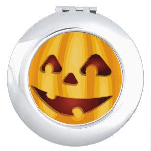 Carved pumpkin smiling Halloween design Compact Mirror