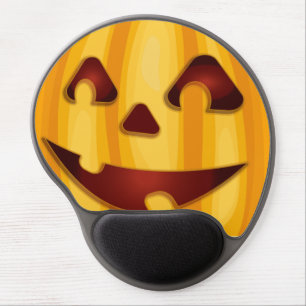 Carved pumpkin smiling Halloween design Gel Mouse Pad
