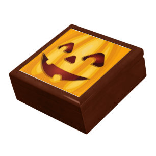 Carved pumpkin smiling Halloween design Gift Box