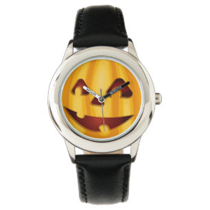 Carved pumpkin smiling Halloween design Watch