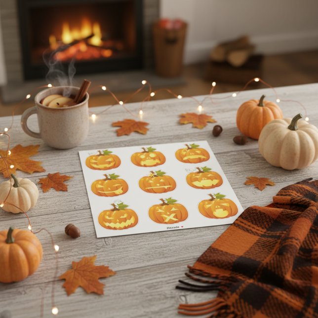 Carved Pumpkin Sticker Sheet (Carved Pumpkin Sticker Sheet)