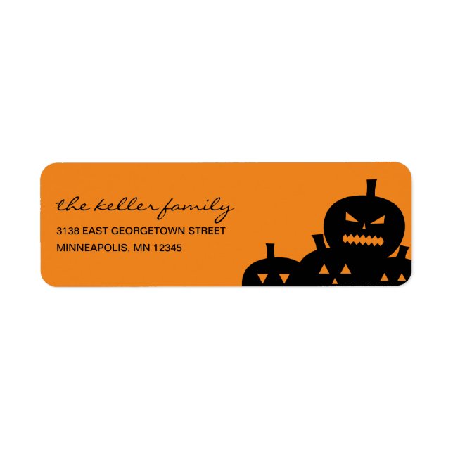 Carved Pumpkins Halloween Address Label (Front)