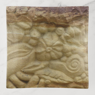 Carved Sandstone Square Trinket Tray