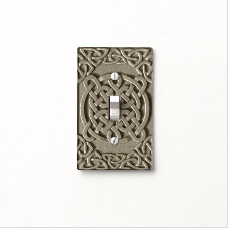 Carved Stone Celtic Knots 2 Light Switch Cover