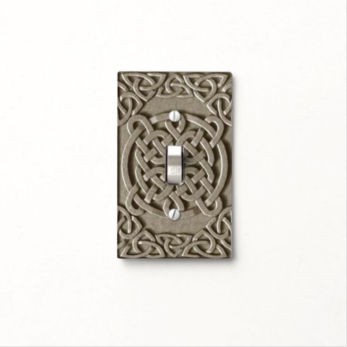 Carved Stone Celtic Knots 2 Light Switch Cover