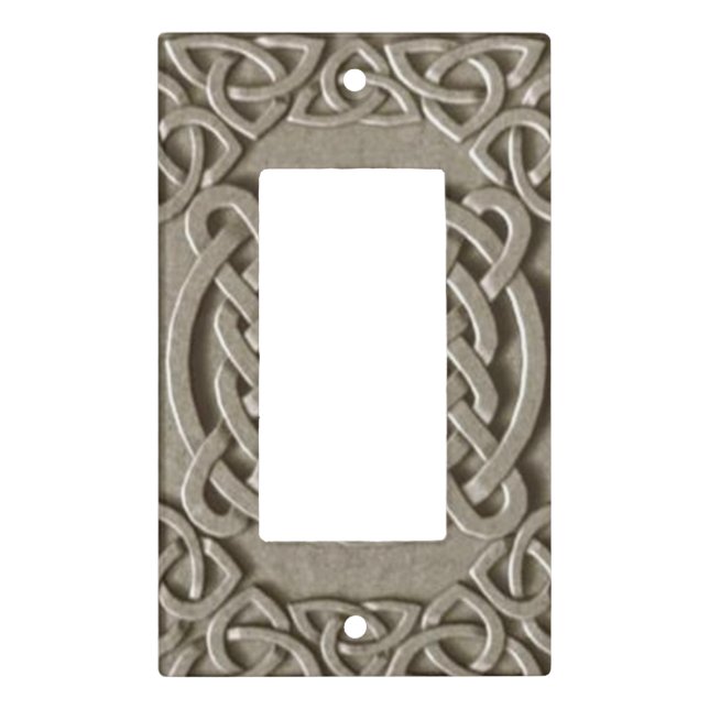 Carved Stone Celtic Knots Light Switch Cover (Front)