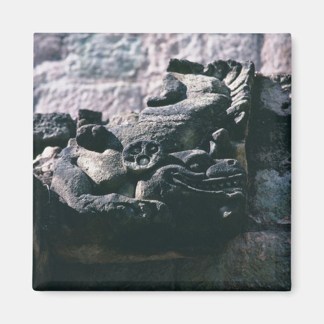 Carved Stone Figure Mayan Ruins Copan Honduras Magnet (Front)