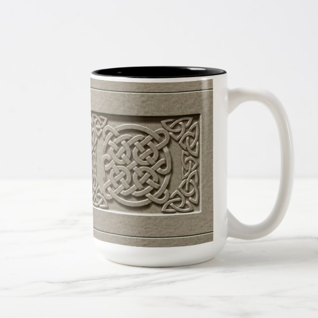 Carved Stone Texture Celtic Knots Mug (Right)