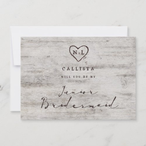 Carved Sweetheart Be My Junior Bridesmaid Proposal