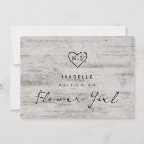 Carved Sweetheart Be our Flower Girl Proposal Card