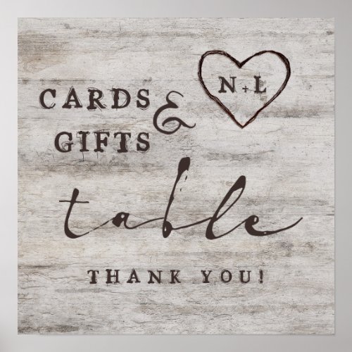 Carved Sweetheart Cards  Gifts Wedding Table Sign