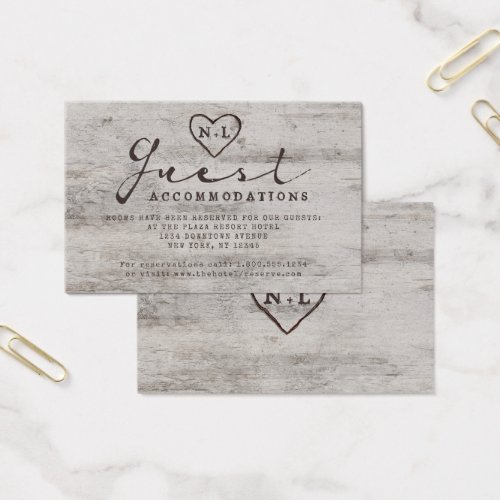 Carved Sweetheart Guest Accommodations Insert Card