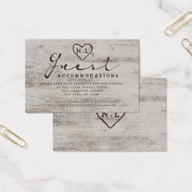 Carved Sweetheart Guest Accommodations Insert Card (Office)