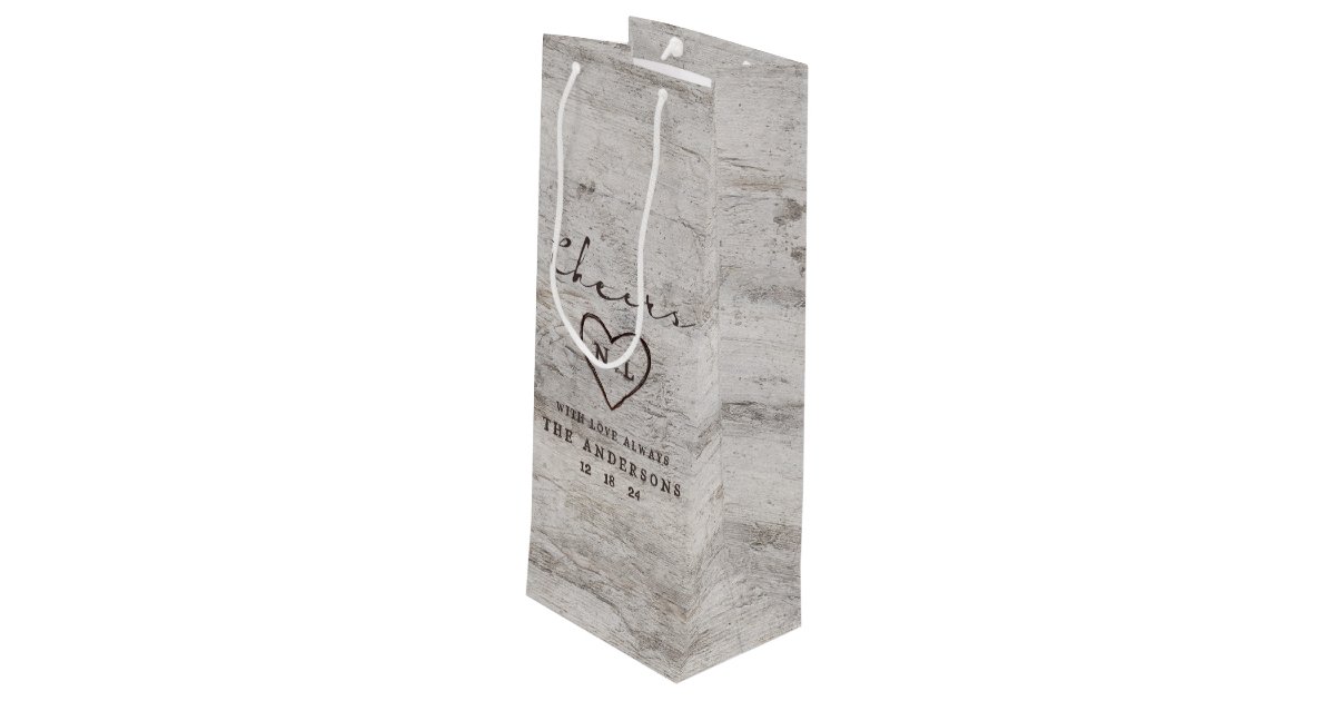 Carved Sweethearts Rustic Birch Cheers Wedding Wine Gift Bag Zazzle Com No rating value for 25 polka dot basket gift bags by celebrate it™, 6ct. zazzle