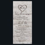 Carved Sweethearts Rustic Birch Wedding Ceremony Program<br><div class="desc">Carved Sweethearts Rustic Birch Wood with Aged Gray & Off White Birch Tree Bark Design, and a distressed patina weathered look. This reclaimed lumber design features the couple's initials carved into the heart shape within the tree. Also, distressed typography country chic fonts, along with an elegant vintage handwriting script font....</div>