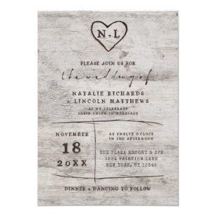 Birch Wood Wedding Invitations 2