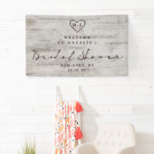 Carved Sweethearts Rustic Bridal Shower Welcome Banner (Insitu)