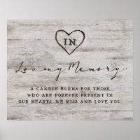 Carved Sweethearts Rustic In Loving Memory Sign