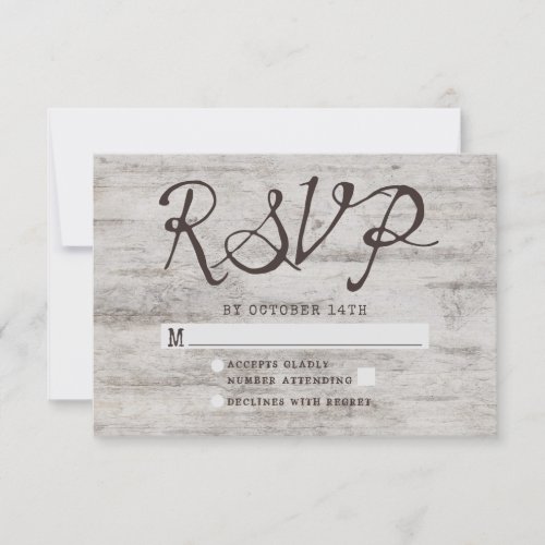 Carved Sweethearts Rustic Wedding RSVP Response