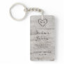 Carved Sweethearts Tree Sister of the Groom Quote Keychain