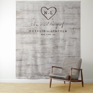 Carved Sweethearts Wedding Photo Booth Backdrop