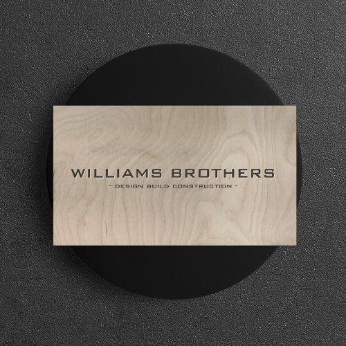 Carved Text Construction Builders Contractors Business Card