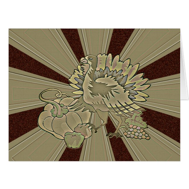 Carved Thanksgiving Turkey - Cards (Front Horizontal)
