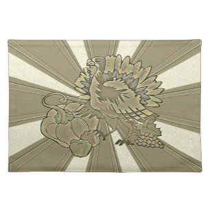 Carved Thanksgiving Turkey - Cloth Placemat