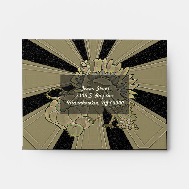 Carved Thanksgiving Turkey - Envelope (Front)