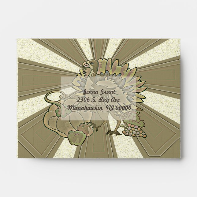 Carved Thanksgiving Turkey - Envelope (Front)