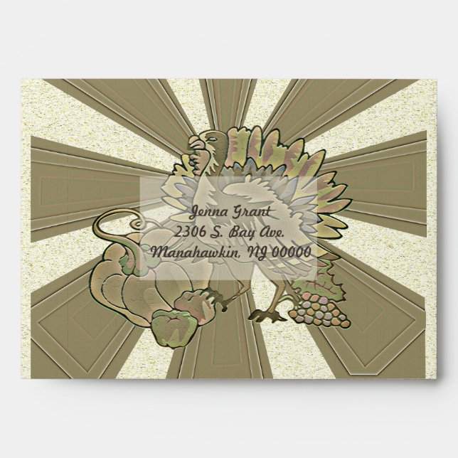 Carved Thanksgiving Turkey - Envelope (Front)