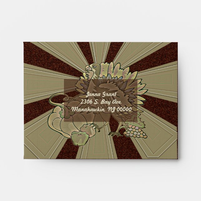Carved Thanksgiving Turkey - Envelope (Front)