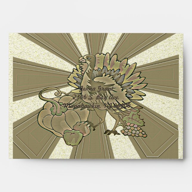 Carved Thanksgiving Turkey - Envelope (Front)