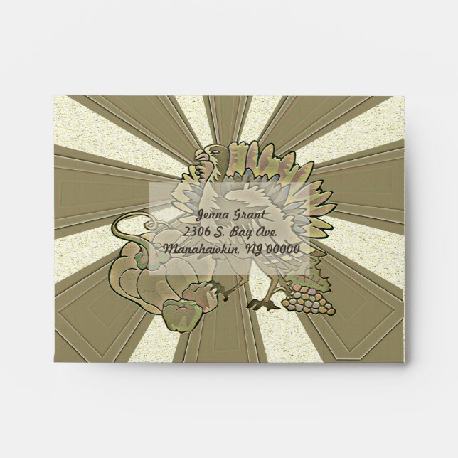 Carved Thanksgiving Turkey - Envelope (Front)