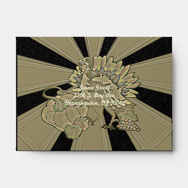 Carved Thanksgiving Turkey - Envelope (Front)