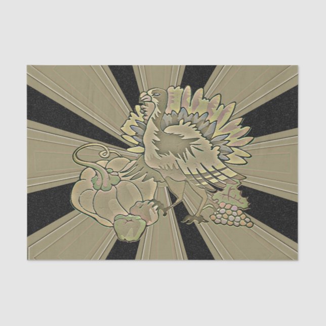 Carved Thanksgiving Turkey - Tissue Paper (Front)