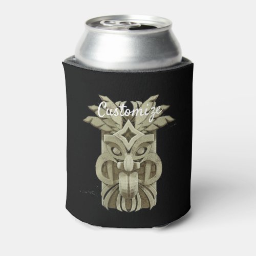 Carved Tiki Sculpture Thunder Can Cooler