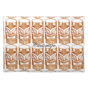 Carved Tiki Sculpture Thunder_Cove Cloth Placemat