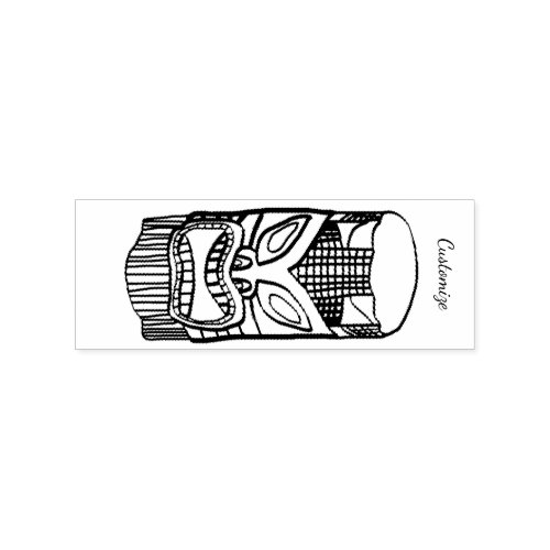 Carved Tiki Sculpture Thunder_Cove Rubber Stamp