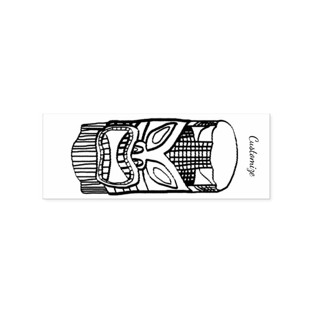 Carved Tiki Sculpture Thunder_Cove Rubber Stamp (Imprint)