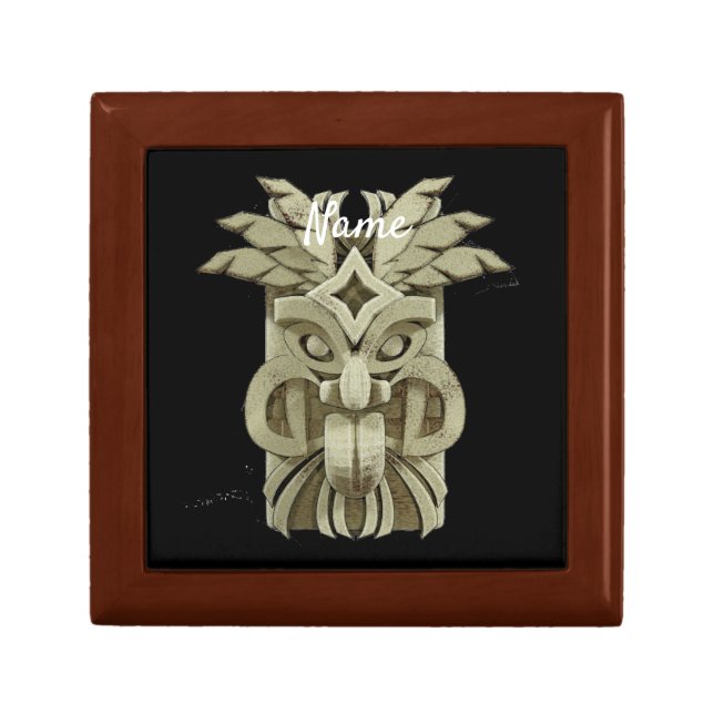 Carved Tiki Sculpture Thunder  Gift Box (Front)