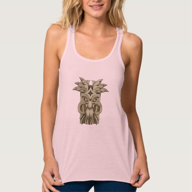 Carved Tiki Sculpture Thunder  Tank Top (Front)