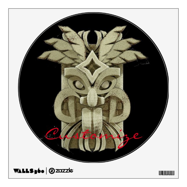 Carved Tiki Sculpture Thunder Wall Decal (Front)