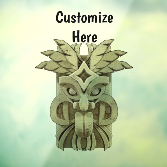 Carved Tiki Sculpture Thunder Window Cling (Sheet 3)
