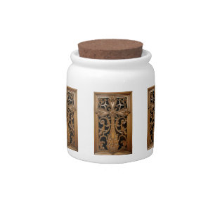 Carved-Wood Cross Jar