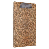 Carved Wood Floral Circles Mandala Personalize Clipboard (Right)