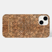 Carved Wood Floral Circles Mandala Personalized Case-Mate iPhone Case (Back (Horizontal))