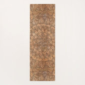 Carved Wood Floral Circles Mandala Personalized Yoga Mat (Back)